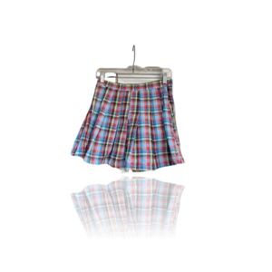 Plaid rainbow mini skirt